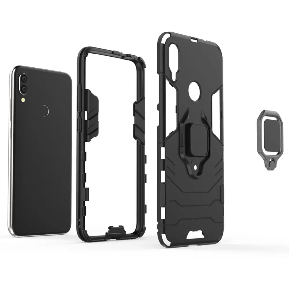 shockproof 360 Degree Rotation Ring Holder Kickstand Hybrid Armor Protective Case for Xiaomi Redmi Note 7 | Мобильные телефоны и