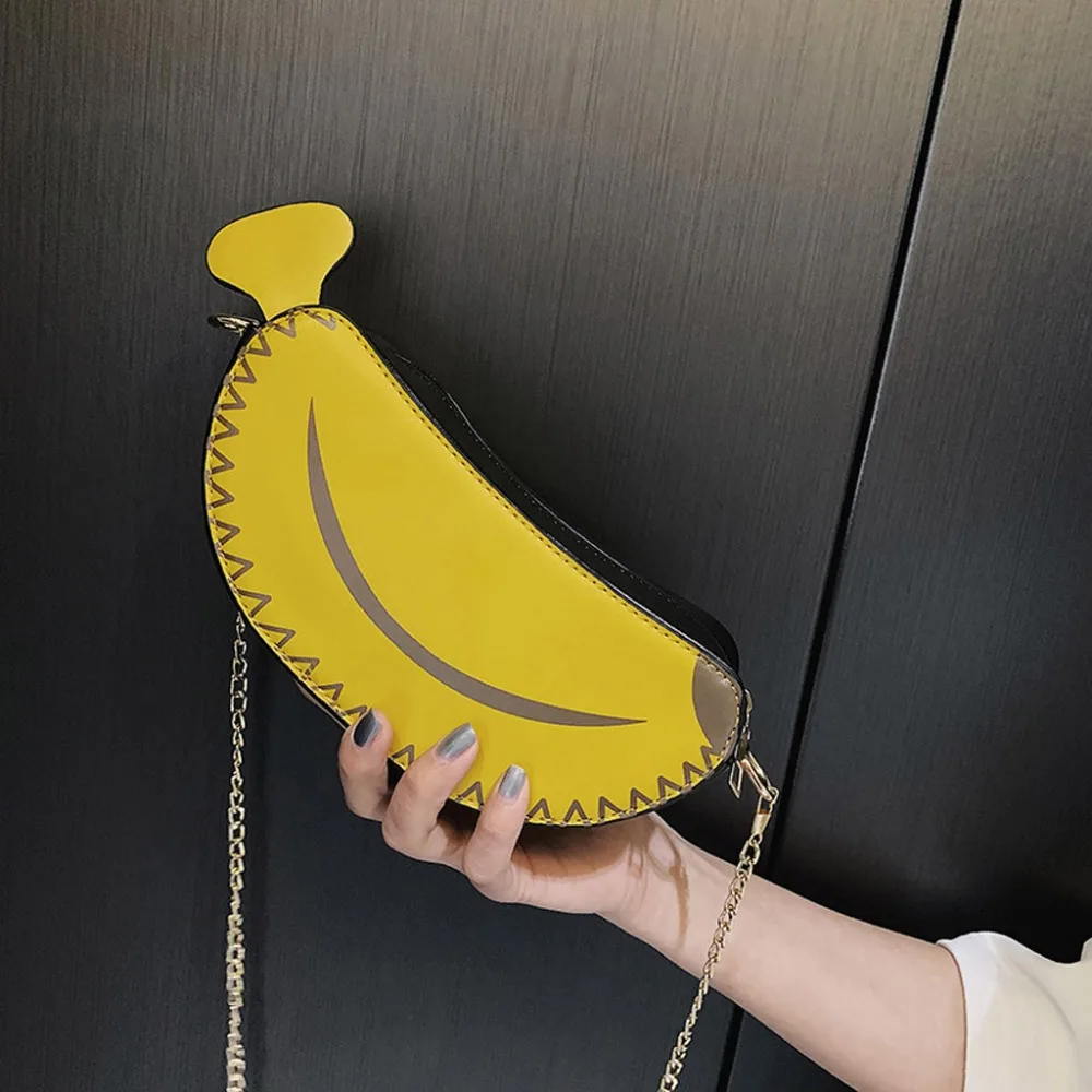 Сумка модная одежда для девочек кожа высокое качество дикий цепи в форме банана