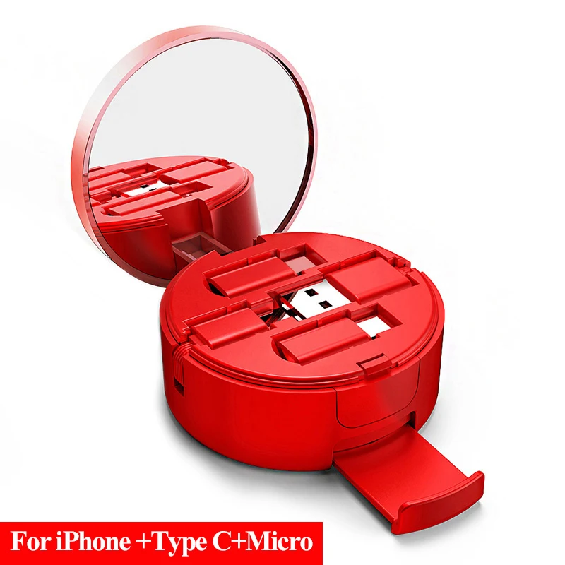 3 in 1 Red OATSBASF Выдвижной USB C для samsung galaxy Note 9 S9 Plus One plus 6 кабель Тип C зарядное устройство для One Plus 5T Xiaomi mi x 2 2S - Цвет: 3 in 1 Red
