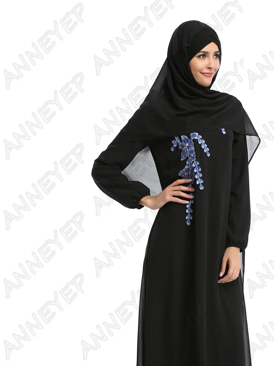 2017 Новый черный турецкий абайя исламский арабский халат мусульманские платья