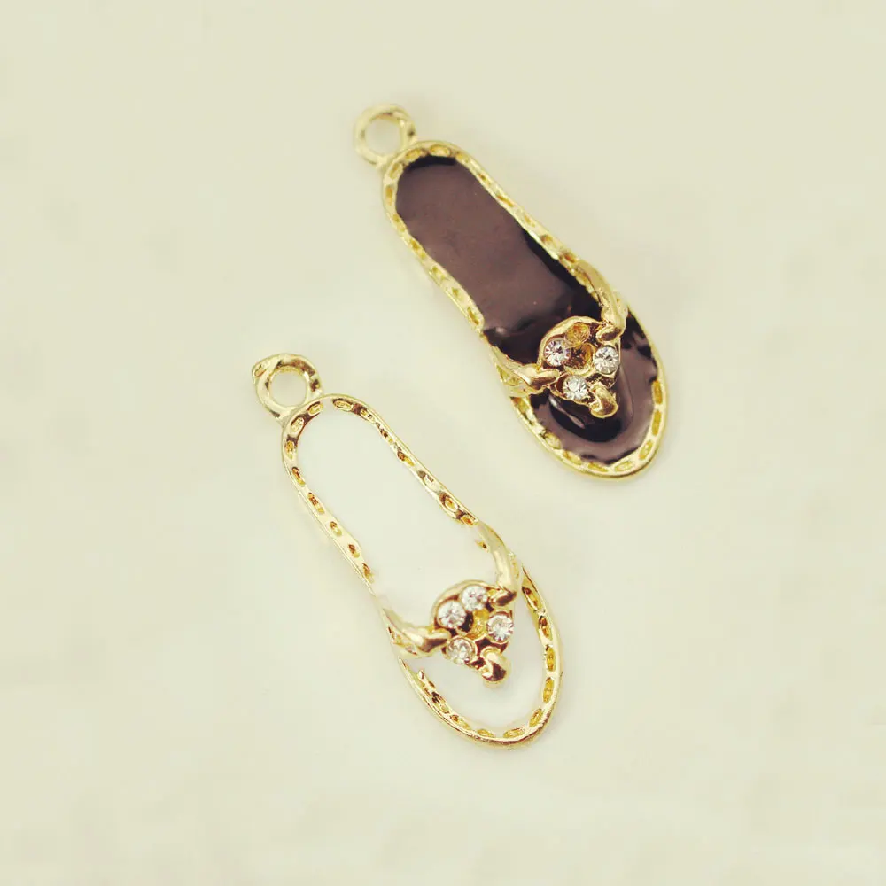 10 шт. модные ювелирные изделия металлические подвески обувь типа шлепанцев