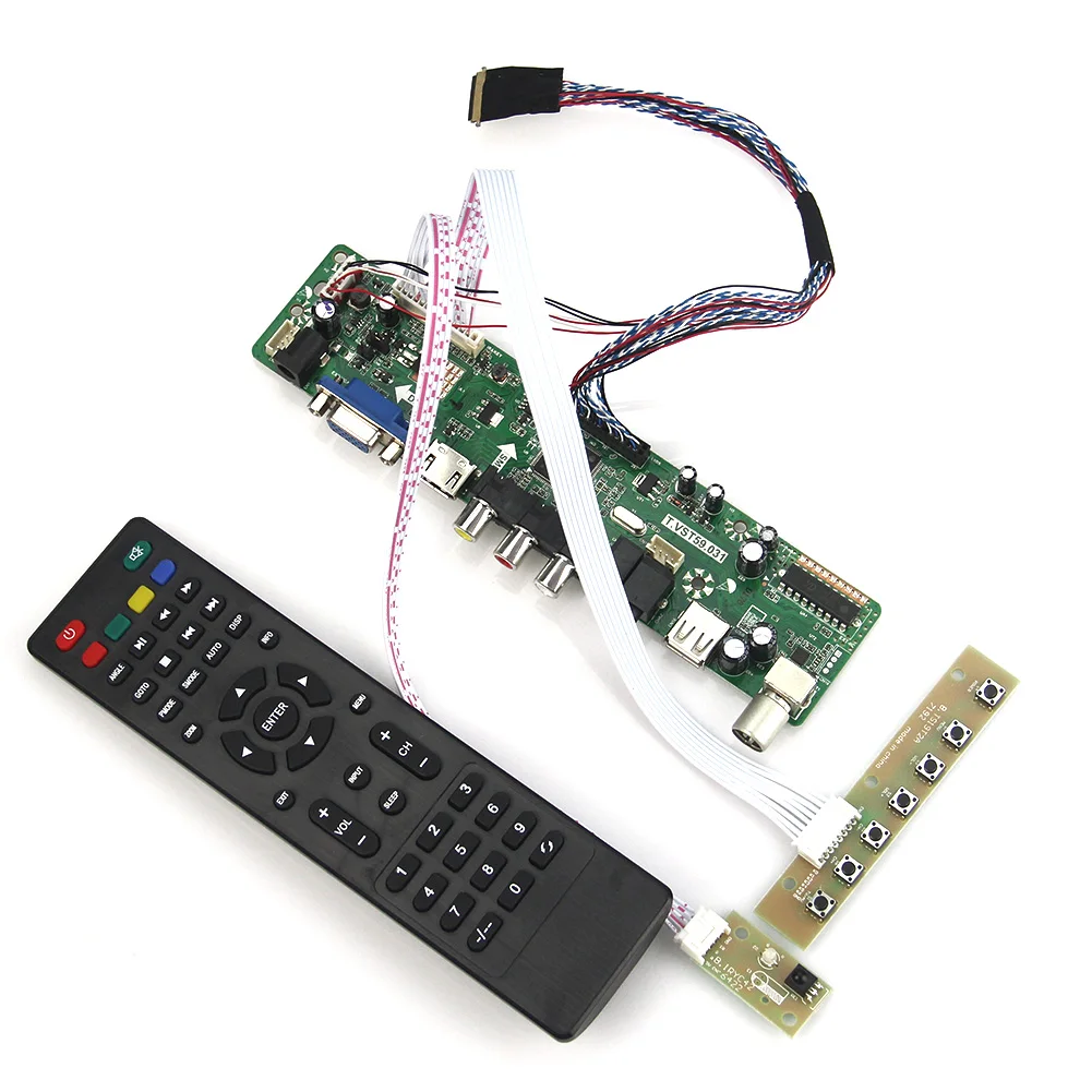 

(TV + HDMI + VGA + CVBS + USB) для LP173WD1 LTN173KT01 T.VST59.03 LCD светодиодный LED контроллер драйвера платы LVDS повторное использование ноутбука 1600x900