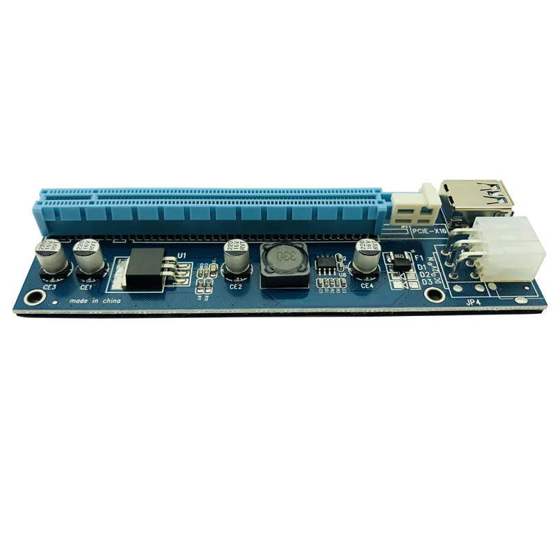 10 шт. VER006C Molex 6Pin PCIE PCI-E PCI Express Райзер-карта 1X до 16X расширитель адаптер USB 3 0 кабель