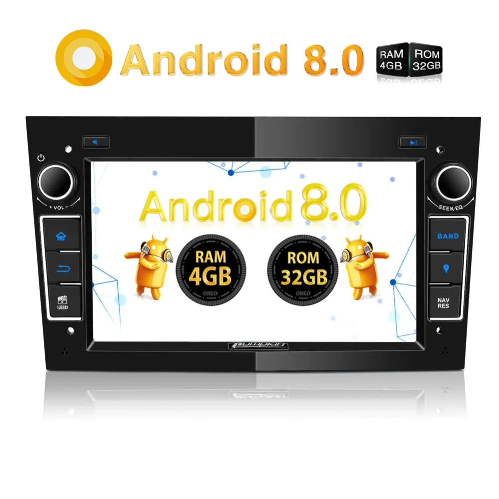 Pumpkin 2 Din7 &quotAndroid 8 0 Автомобильный мультимедийный dvd плеер без gps навигатора 4 Гб RAM
