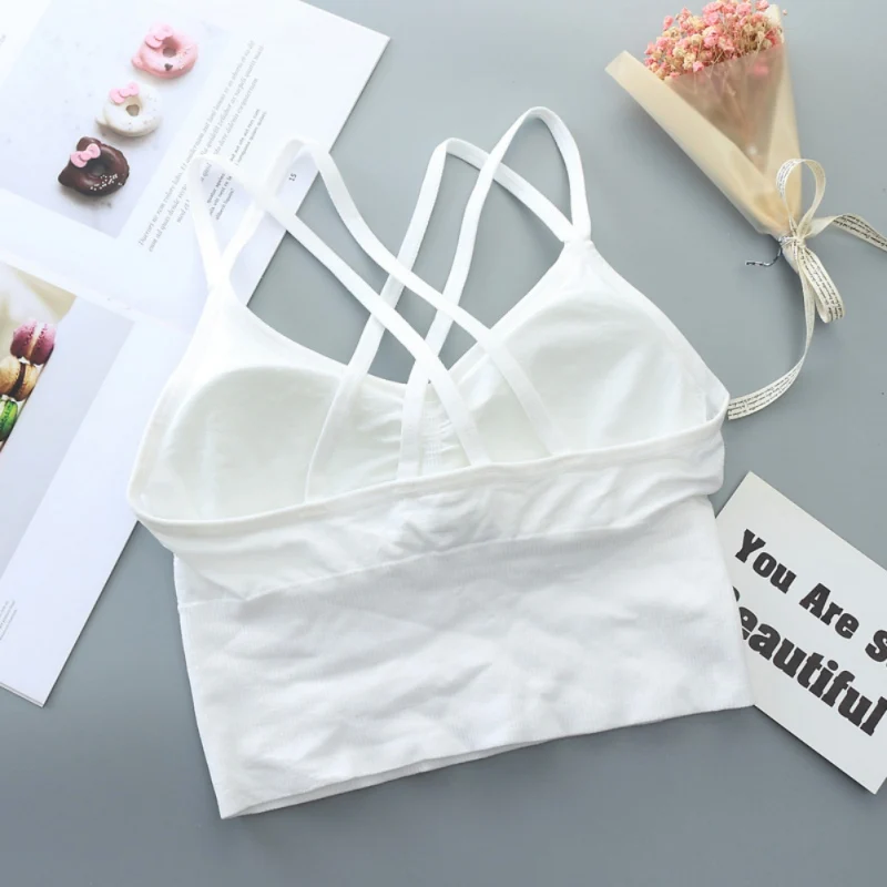 Модная летняя укороченная майка со съемным подкладом Топ beauty Back нижнее белье