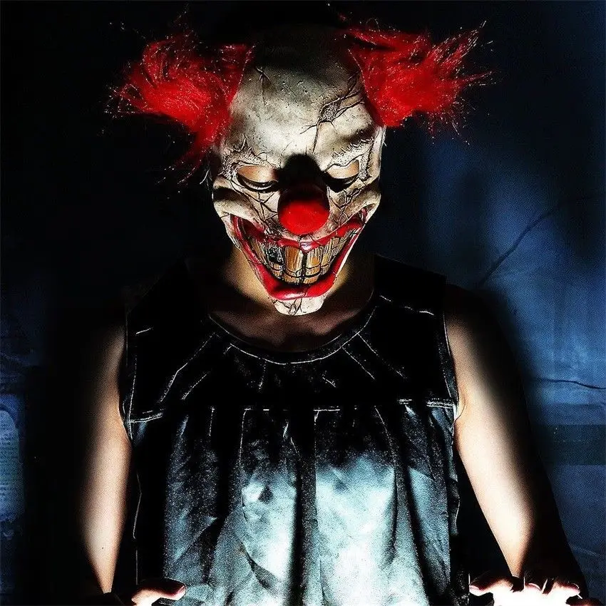 Joker Scary Costume Latex Cosplay Mask Hair Clown It Halloween Party Elm Street Classic High Quality New Arrival Hot Sale | Тематическая