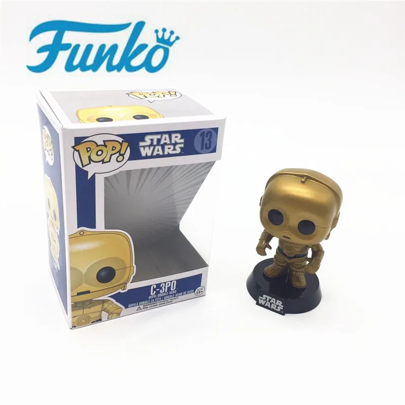 With box-C-3po FUNKO поп Звездные войны и JAWA C-3PO ПВХ фигурку Коллекционная модель игрушечные лошадки для детский подарок - Цвет: With box-C-3po