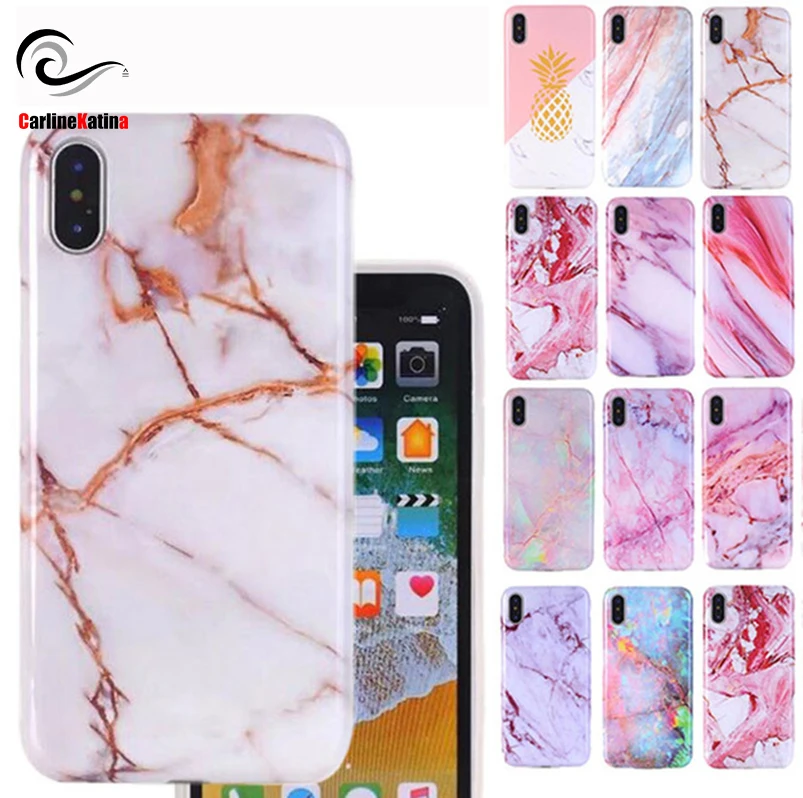 Чехол IMD из ТПУ с мраморным камнем для iphone 6 6s 6/7/8 plus X Цветной силиконовый чехол