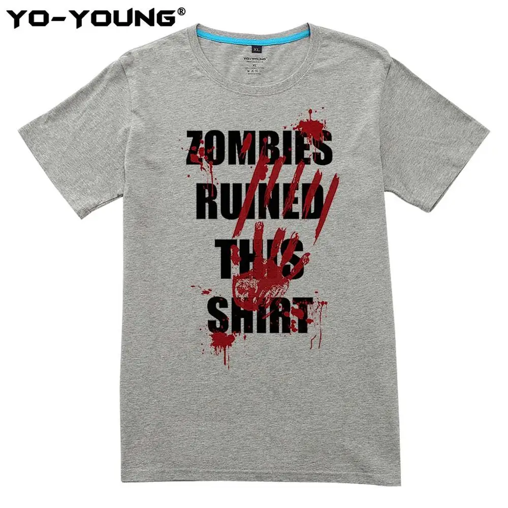 Yo-Young Men Забавные футболки Zombies Ruines эта футболка с принтом 100% хлопок 180 gsm