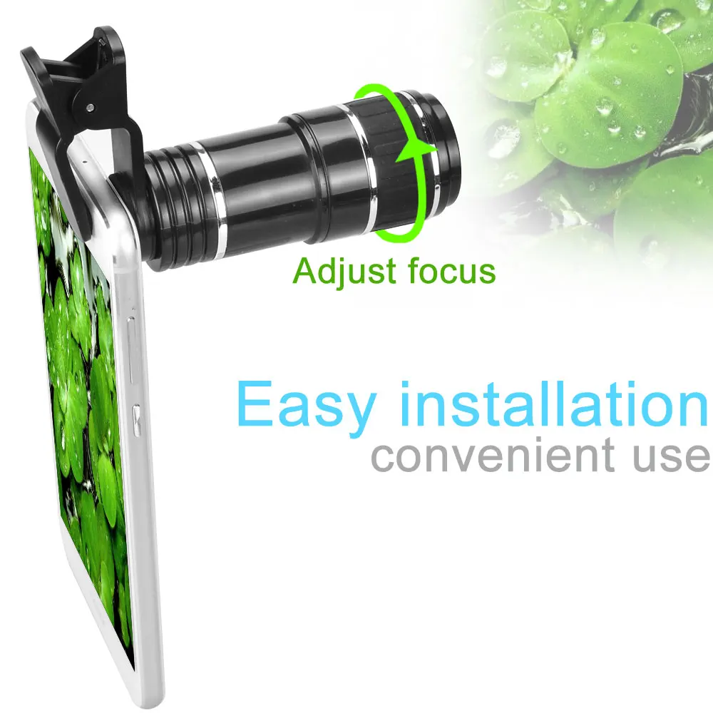 Aceyoon Мобильный объектив телескопа универсальный зажим оптический 12X мобильный