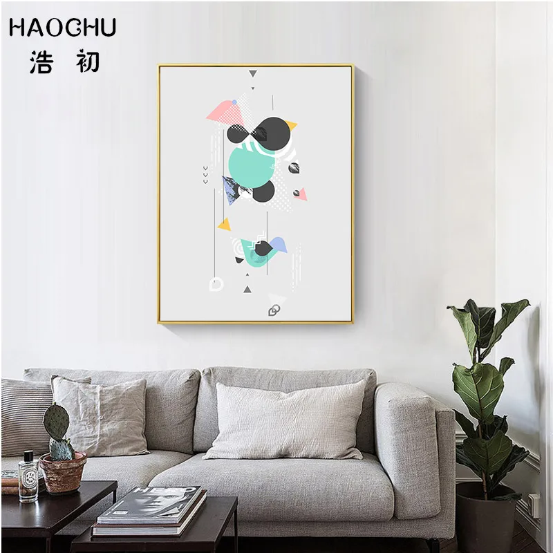 HAOCHU Европейская цветная ударная блочная Картина на холсте настенное украшение