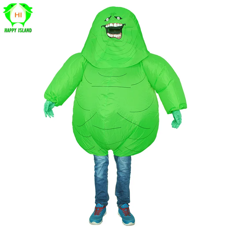 Надувной костюм зеленый монстр страшный инопланетянин косплей для мужчин женщин