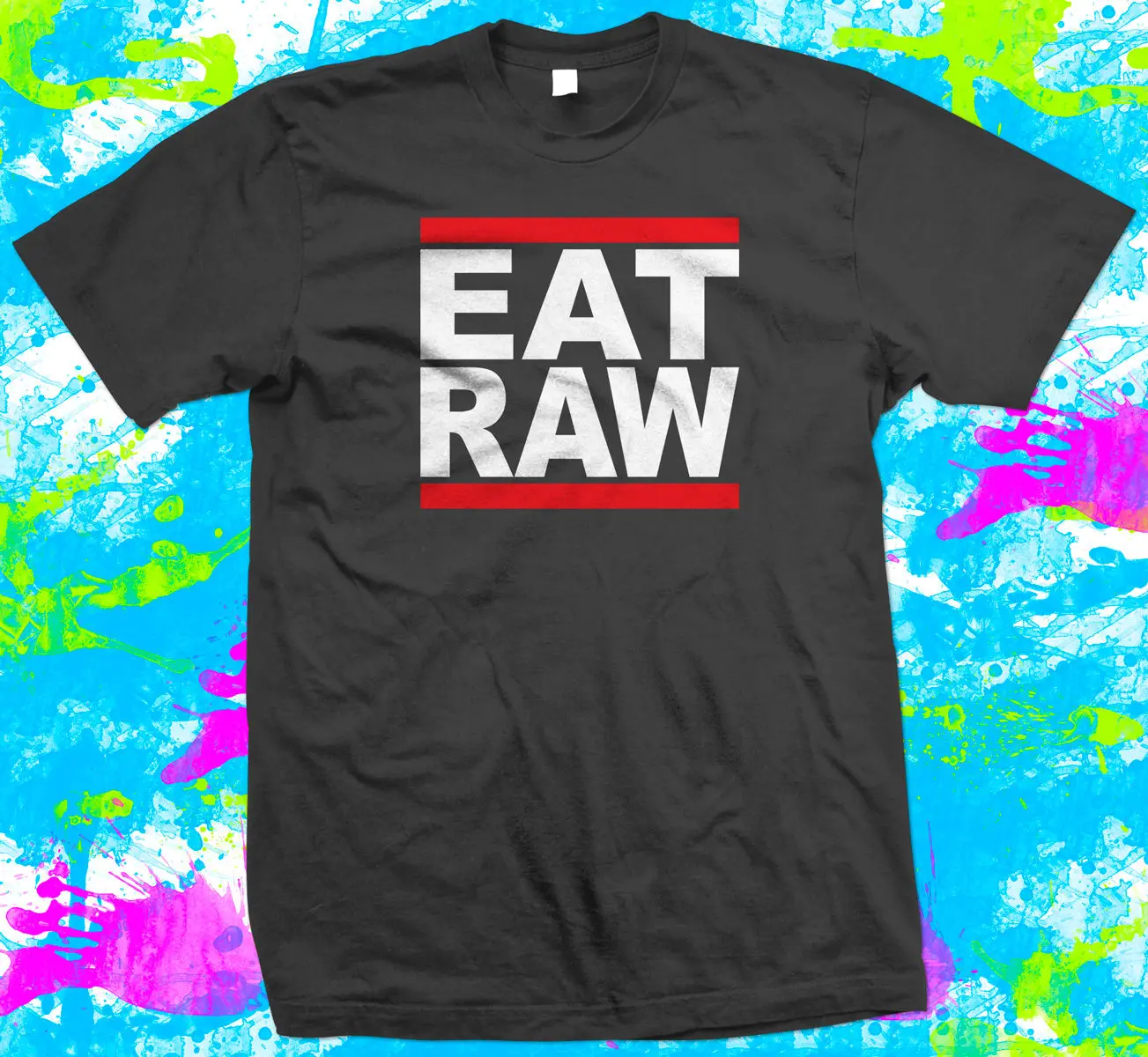 EAT RAW-Футболка-6 вариантов цвета-от маленького до 3XL-сырая веганская диета Летняя