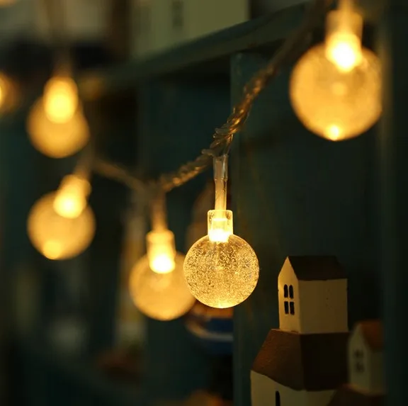 

10pcs LEDs1.6M Battery Operated LED bubbles ball Lights String for Holiday Party Decoration