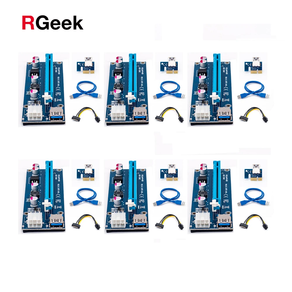 6 шт. USB 3 0 PCI E Express 1X 4x 8x 16x расширитель адаптер SATA 15 контактный кабель питания|usb 3.0