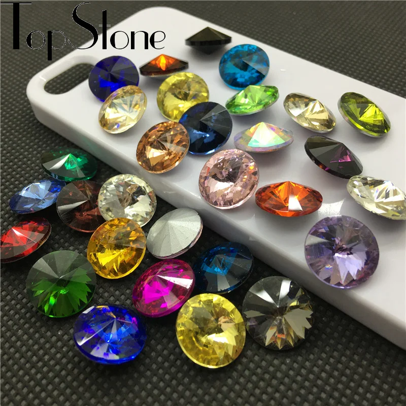 Стразы RIVOLI с кристаллами круглые стеклянные стразы 6 8 10 12 14 16 18 мм|crystal rhinestone|glass