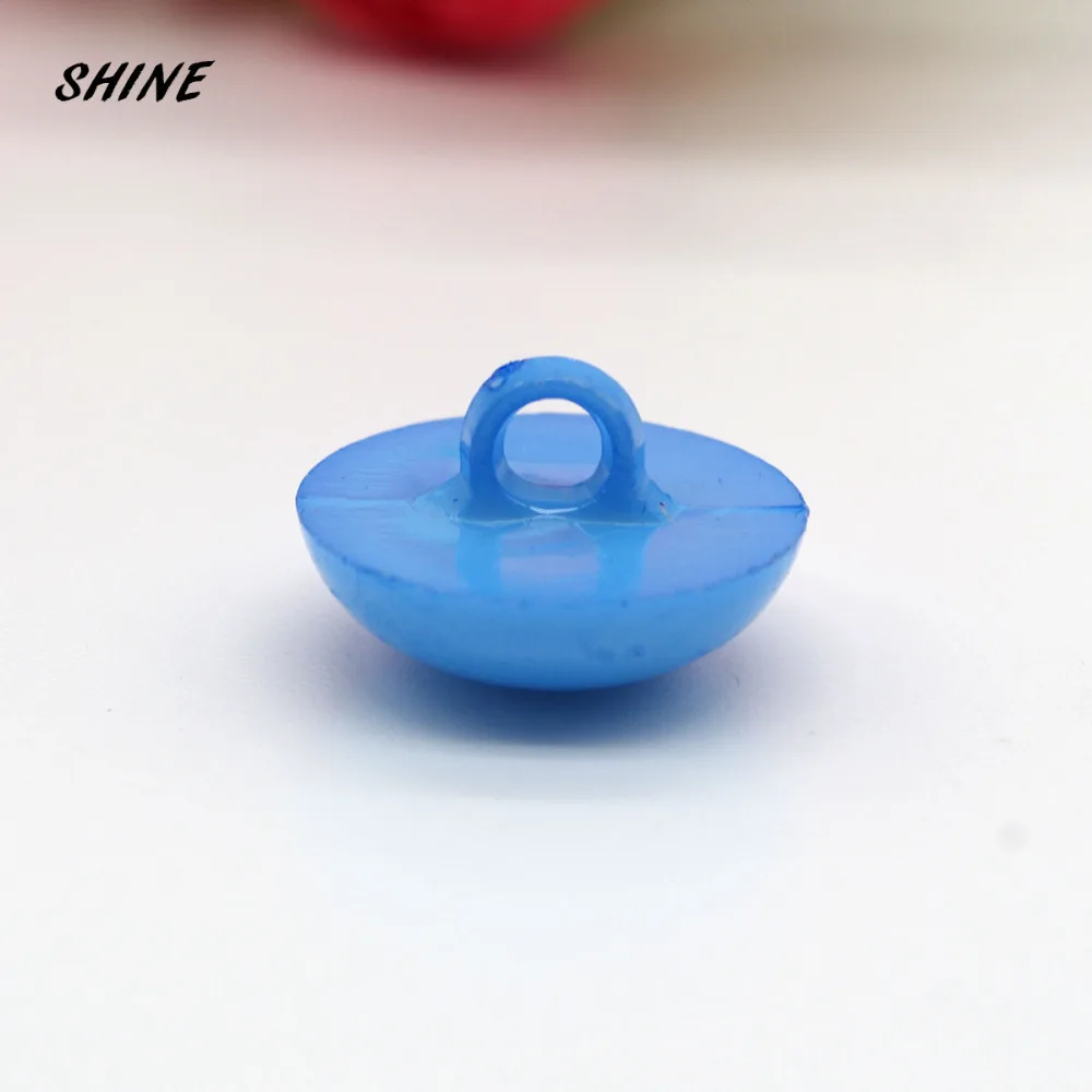 Блестящие Нейлоновые Швейные Кнопки Скрапбукинг Круглый Синий одно отверстие 18