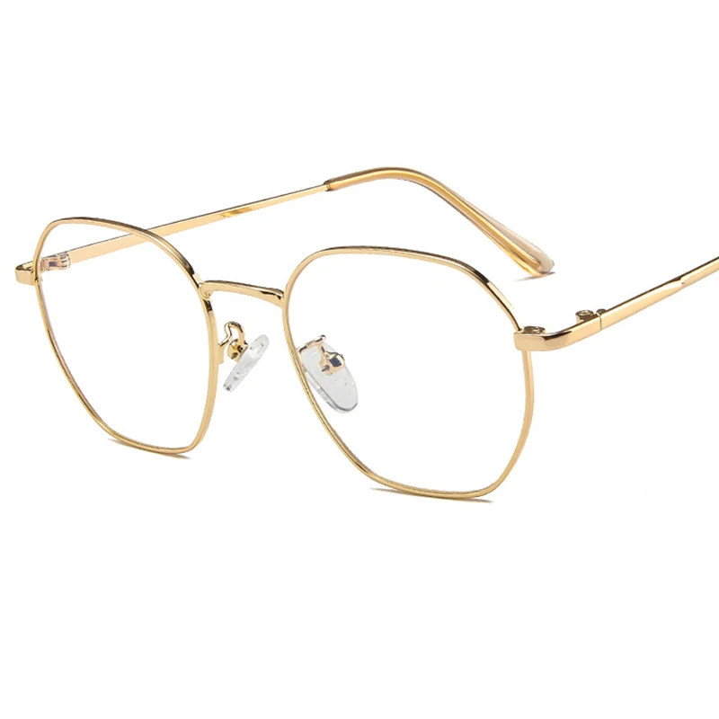 Изысканные металлические трендовые полигональные очки в ретро стиле маленькие