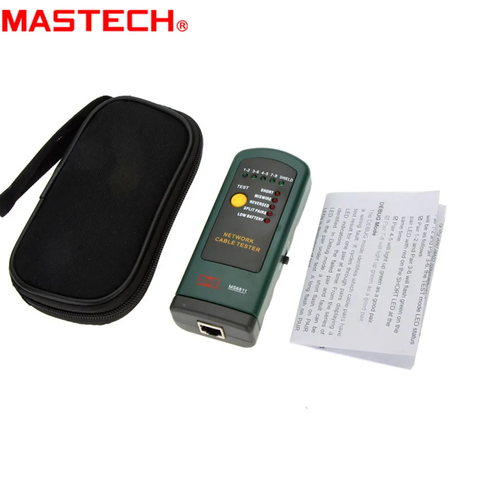 Ручной сетевой Кабельный тестер Mastech MS6811 линейный трекер UTP и STP измеритель