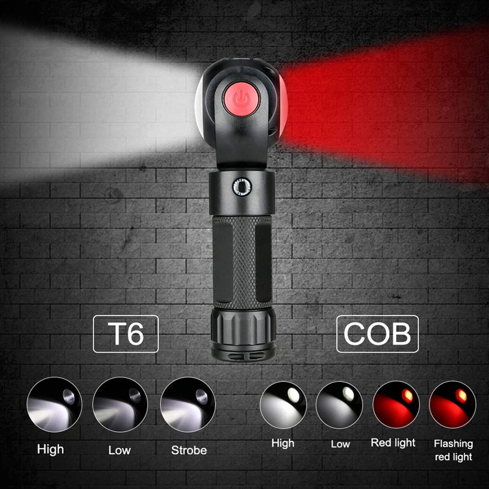 Светодиодный фонарик Lightingview 360 градусов T6 + фонарь COB 8000 лм водонепроницаемый