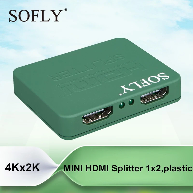 Мягкий приятный разветвитель поддержка до 1080 P/60 Гц мини HDMI 1x2 пластик 3D|Кабели HDMI|