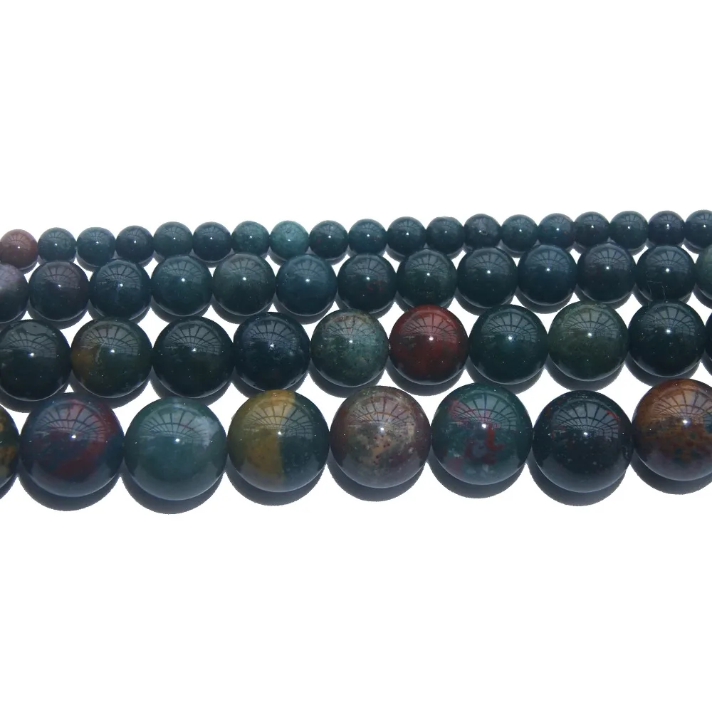

Wholesale Natural Stone India Chicken Blood Round Loose Beads 4 6 8 10 12 MM Pick Size For Jewelry Making DIY Bracelet Necklace