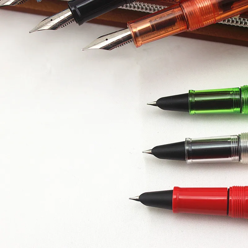 12 цветов Спираль круглая прозрачная пишущая перьевая ручка Jinhao 992 школьные офисные металлические чернильные ручки Iraurita канцелярский подарок для студента