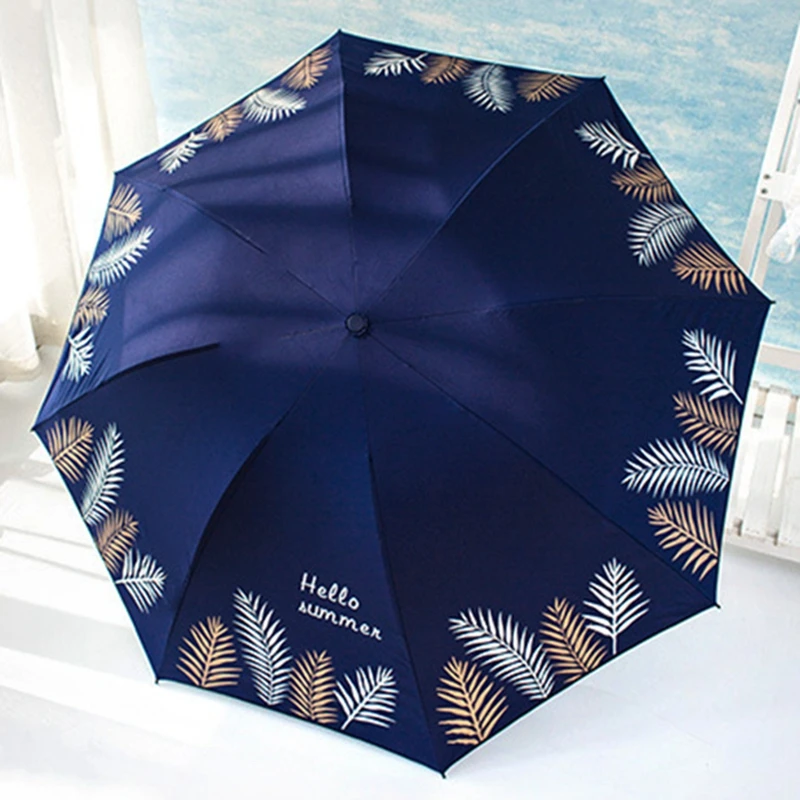 Folding Women's Umbrella Sunny Rainy Black Coating Paraguas Windproof Parasol Umbrellas for Women Men Classic Fashion | Дом и сад