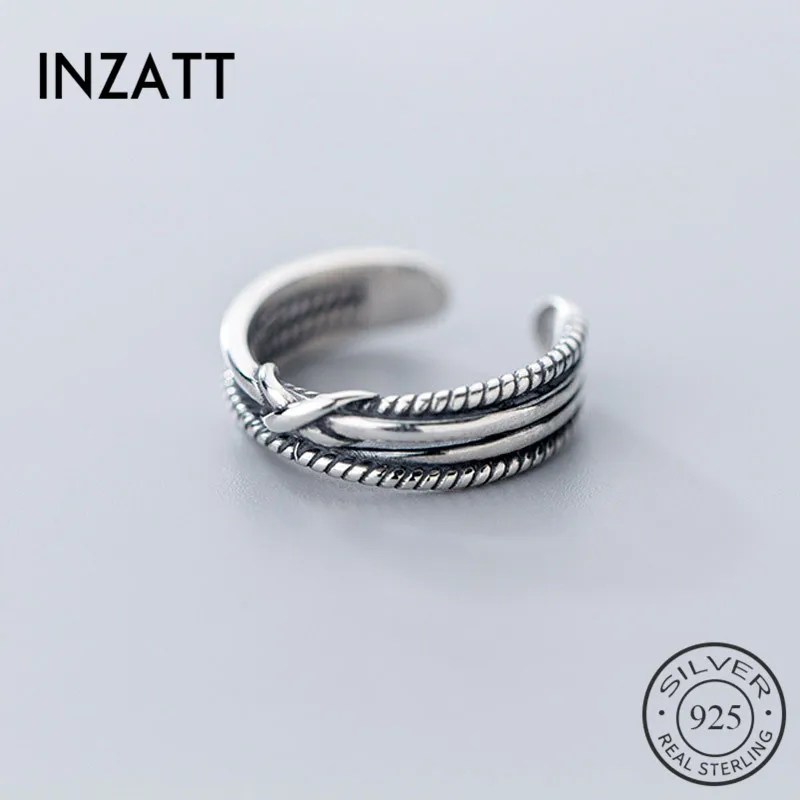 INZATT, настоящее 925 пробы, Серебряное винтажное геометрическое кольцо с бантом для модных женщин, вечерние ювелирные украшения, аксессуары, подарок