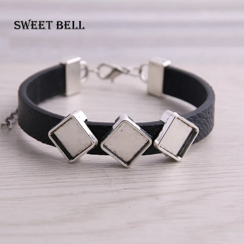 SWEET BELL 5 шт. подходит для 10 мм квадратных планшетов заготовки браслетов из