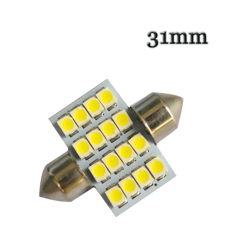 100 шт. 24 В СВЕТОДИОДНЫЙ грузовик C5W 31 36 39 41 мм Festoon 16 SMD 1210 3528 Светодиодный светильник