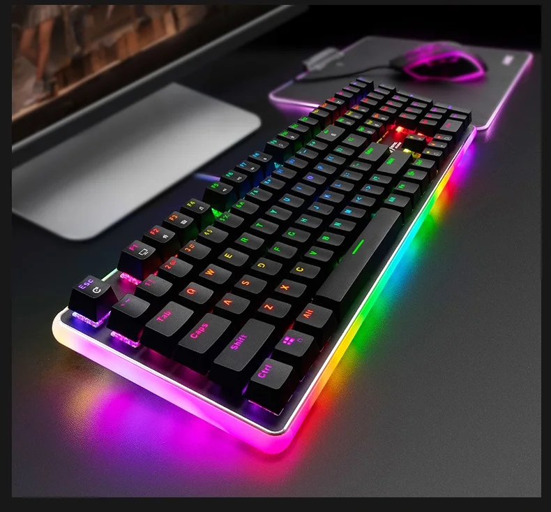 ROYAL KLUDGE RK918 USB Проводная RGB подсветка Механическая игровая клавиатура макро Программирование с различными эффектами подсветки