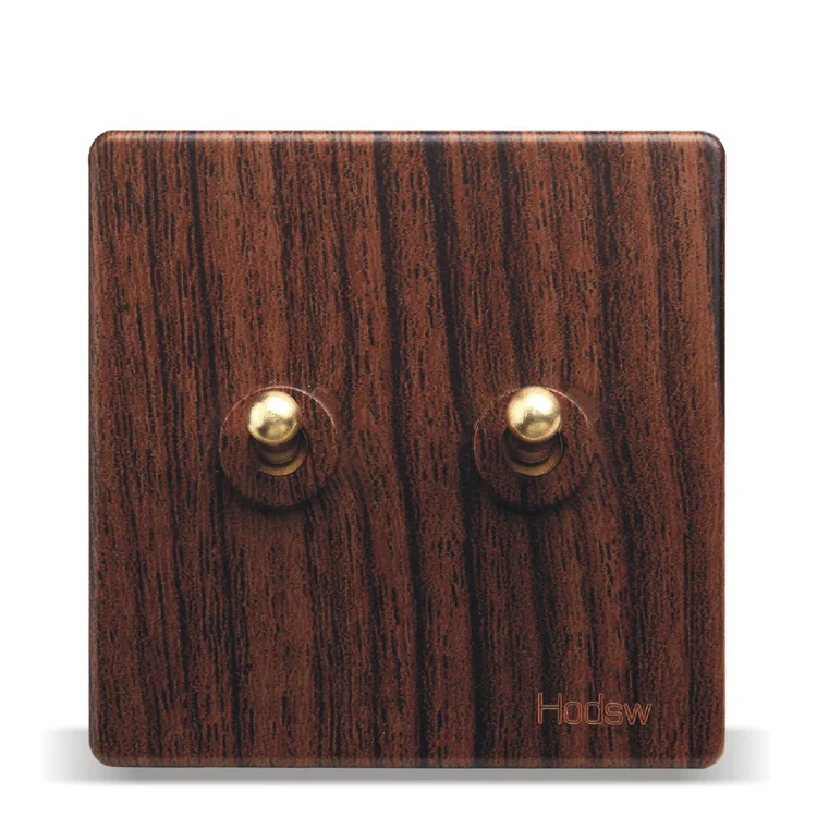 Домашняя настенная розетка 86 Деревянный Цветной Ретро переключатель два