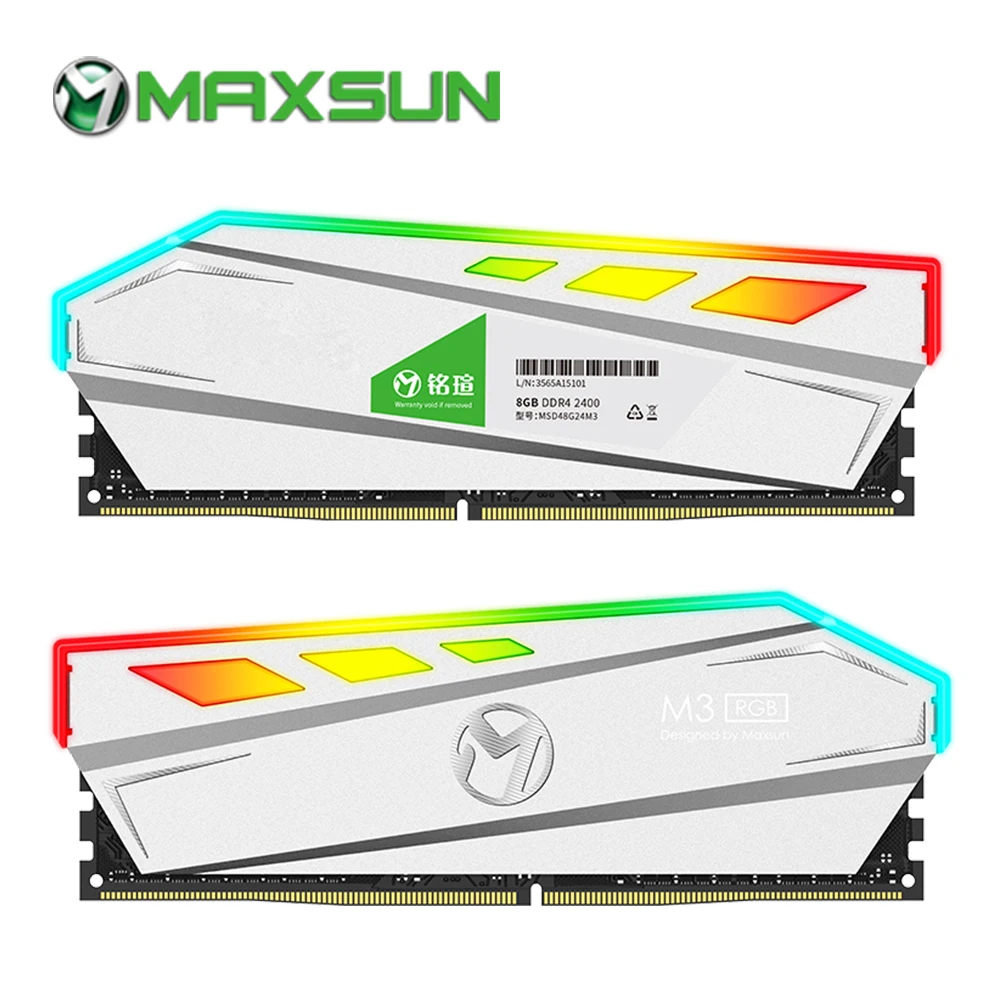 MAXSUN RGB lighting ram ddr4 8 Гб памяти 2666 МГц Тип интерфейса 288pin 17-17-17-39 1,2 в пожизненная гарантия memoria rams ddr 4 шт