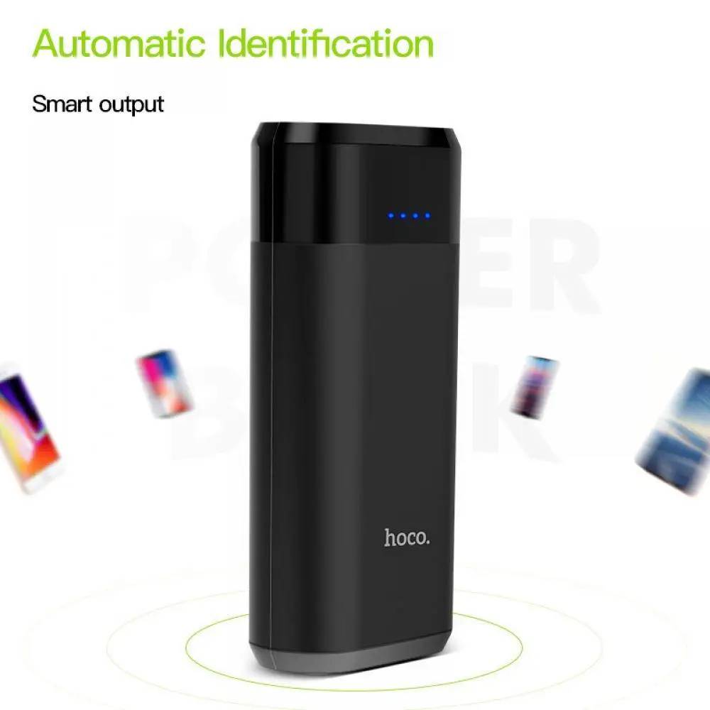 HOCO power Bank 5200 мАч mi ni USB светодиодный 18650 литиевый внешний аккумулятор портативное