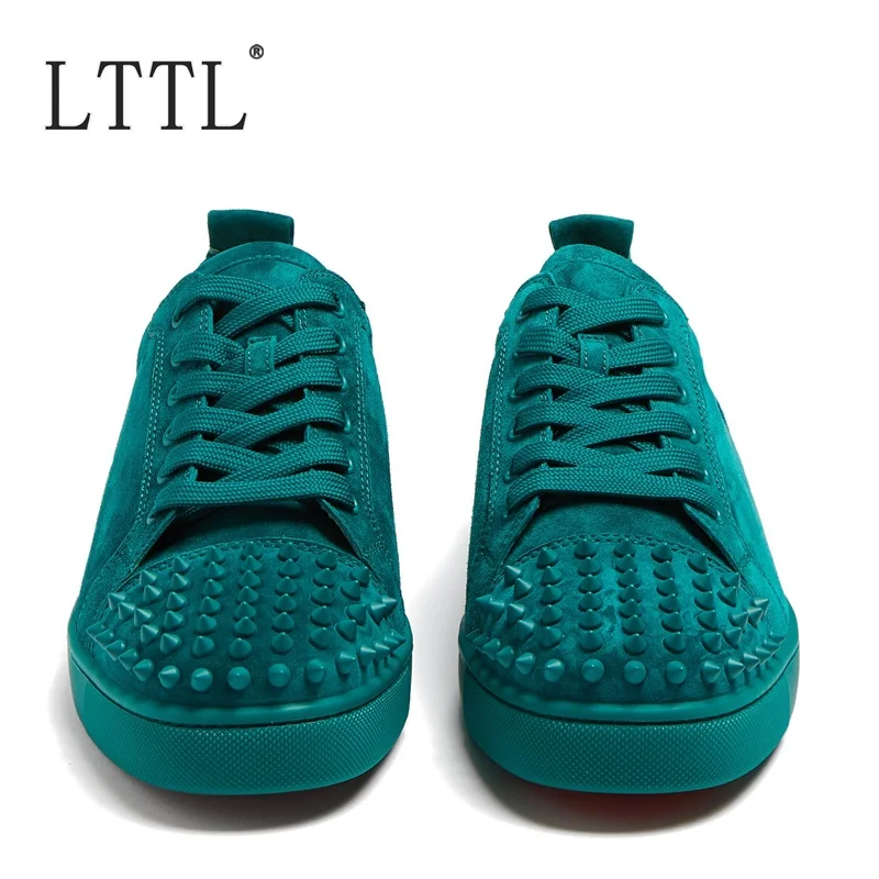 LTTL Rivets Men Sneakers Classic Fashion Lace-up Suede Shoes High Quality Low-cut Casual Leisure Luxury Brand | Обувь