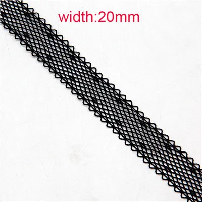 black20mm net3 Черная сетка, кружевная отделка, резинки для шитья одежды, эластичная лента, стрейч-лента, лента для волос, сделай сам, бюстгальтер, штаны, талия, 2 м - Цвет: black20mm net3