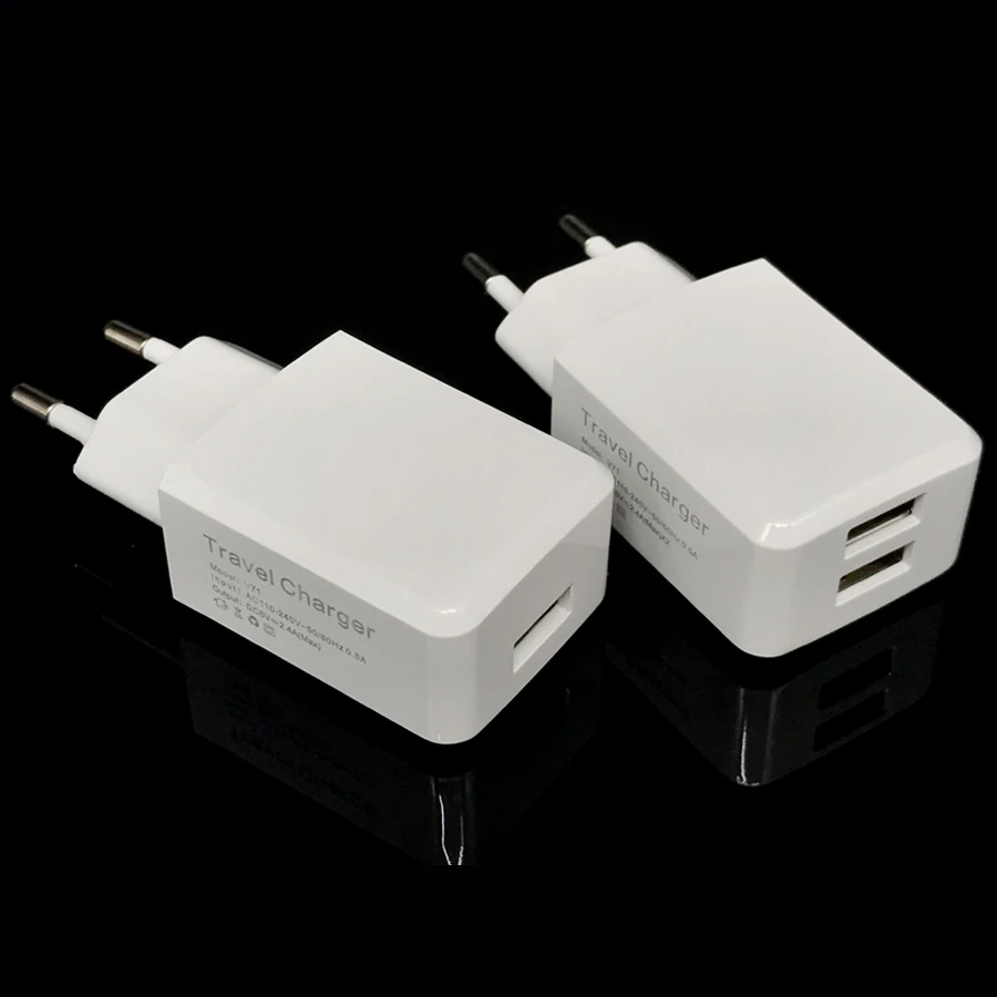 5V2.4A дорожный двойной USB Адаптер зарядного устройства Универсальное портативное
