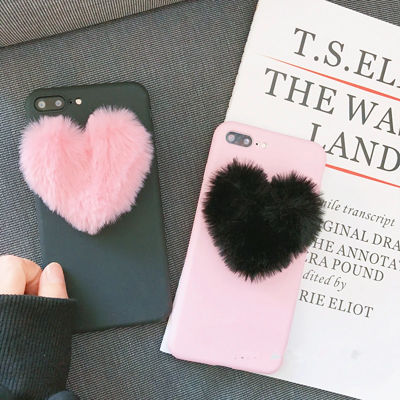 Мягкий плюшевый чехол 3D love для iphone 5 S 6 6s 7 8 plus 10 X XS XR Max чехол для samsung galaxy S6 S7 edge S8 S9 note 9 S10 toque