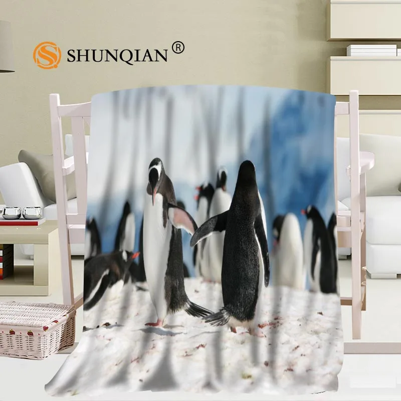 Online Personalizzato Dolce Piccolo Pinguino Coperta Di Flanella Falafel Fabric56x80inch 50X60inch 40X50inch Divano Letto Coperta Bambino Adulto Coperta Calda