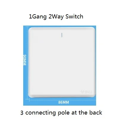 1gang 2way switch Настенный выключатель Bull, белая панель, 1 банда, 2 банды, 3 банды, 4 банды, 1Way, 2Way, 3Way, 4Way, настенный светильник, 3 отверстия, 5 отверстий, розетка - Цвет: 1gang 2way switch