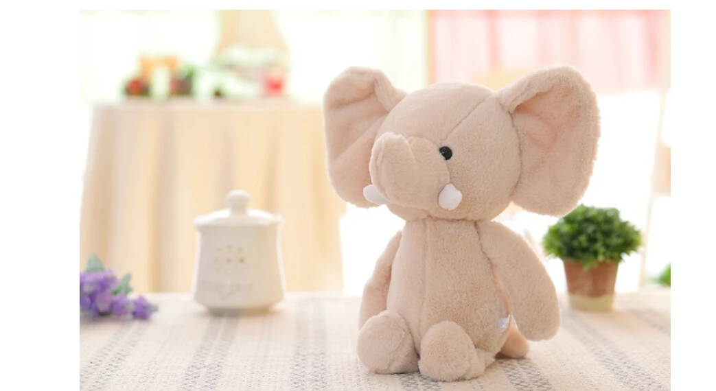 Beige Слон, мягкие животные, кукла, новинка, для детей, для мальчиков и девочек, милые животные, мягкая плюшевая игрушка, Мини Слон, мягкие животные, кукла, подарок - Color: Beige