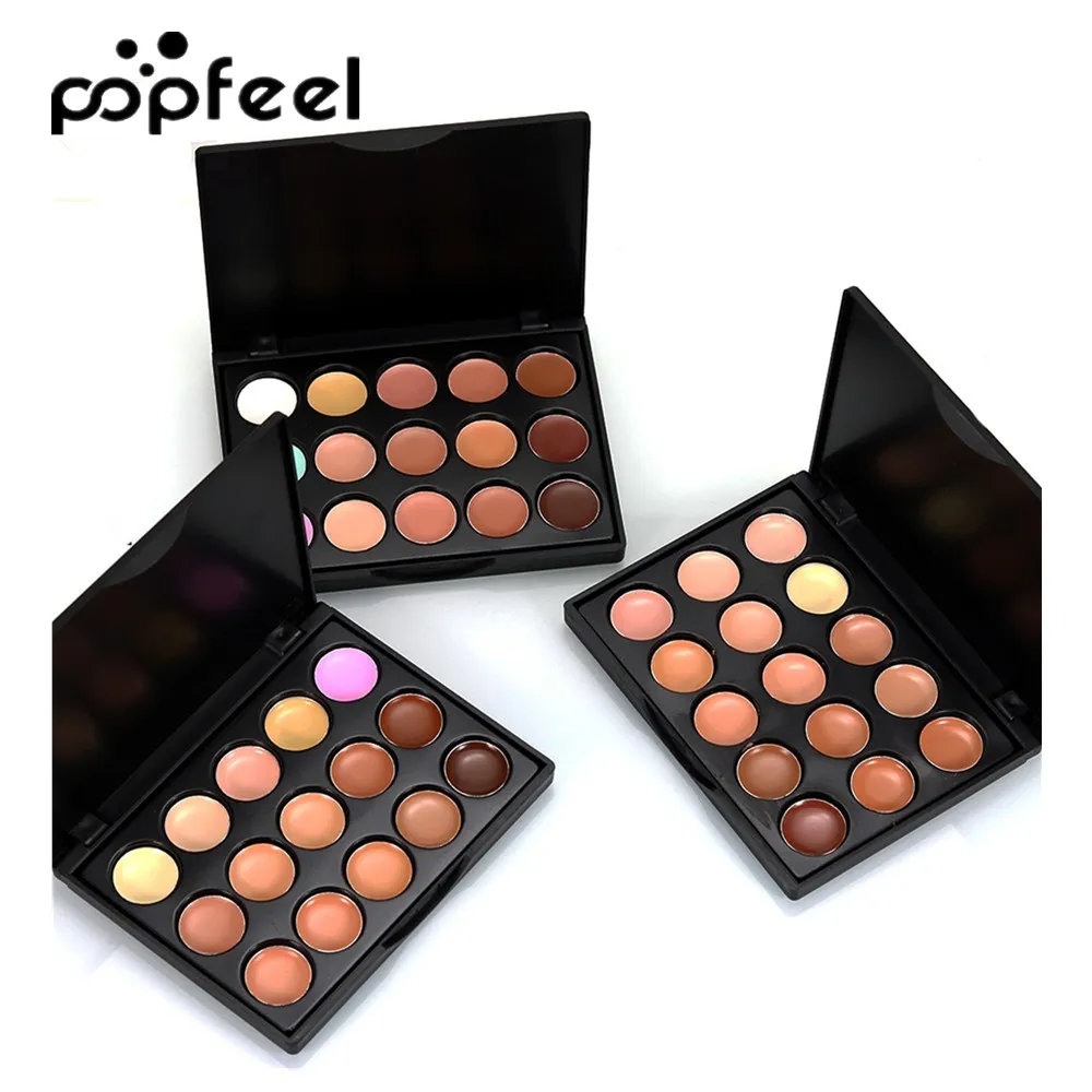 Popfeel Mini 15 Colors Makeup Concealer Palette Matte Face Contour Foundation Cream Cosmetic Base Make Up | Красота и здоровье