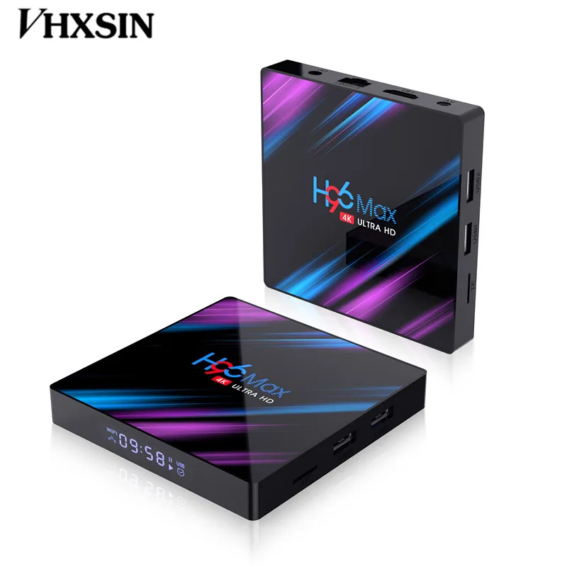 VHXSIN 50PCS/LOT H96 MAX 3318 Rockchip RK3318 Quad Core RAM 4GB ROM 64GB Dual Wifi UHD OS Android 9.0 H96MAX TV Box | Электроника