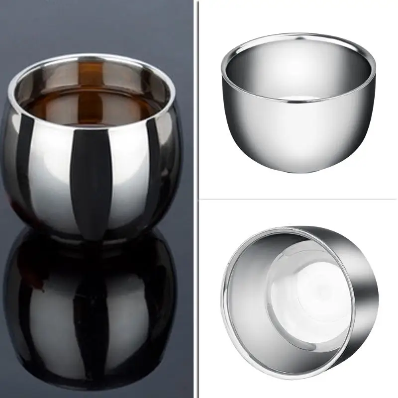 Кружки для напитков из нержавеющей стали эспрессо утолщенная двухслойная чашка