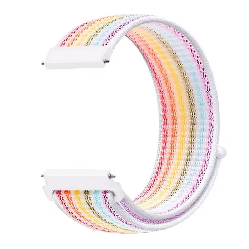 Colorful 22 мм 20 мм нейлоновый ремешок для Xiaomi Huami Amazfit Bip pace, ремешок на запястье, нейлоновый ремешок на липучке, Смарт-часы, браслет, аксессуары - Цвет: Colorful