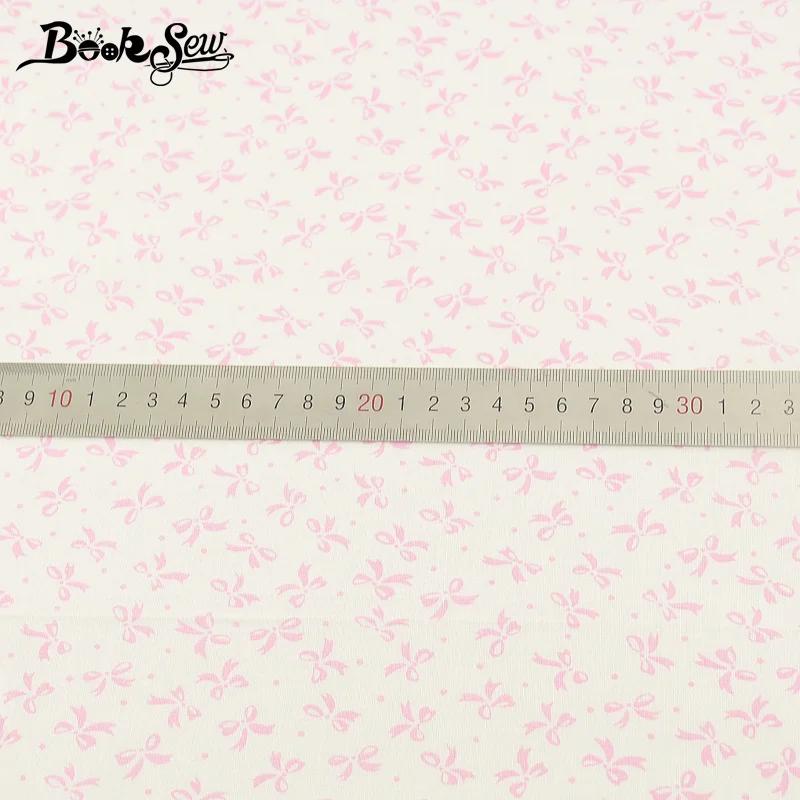 Booksew с розовым бантом хлопчатобумажная ткань для шитья рукоделия куклы Telas белая