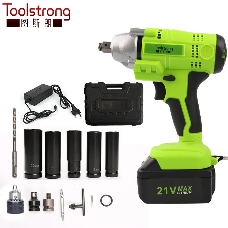 Toolstrong 21v Электрический гаечный ключ перезаряжаемый литиевый аккумулятор