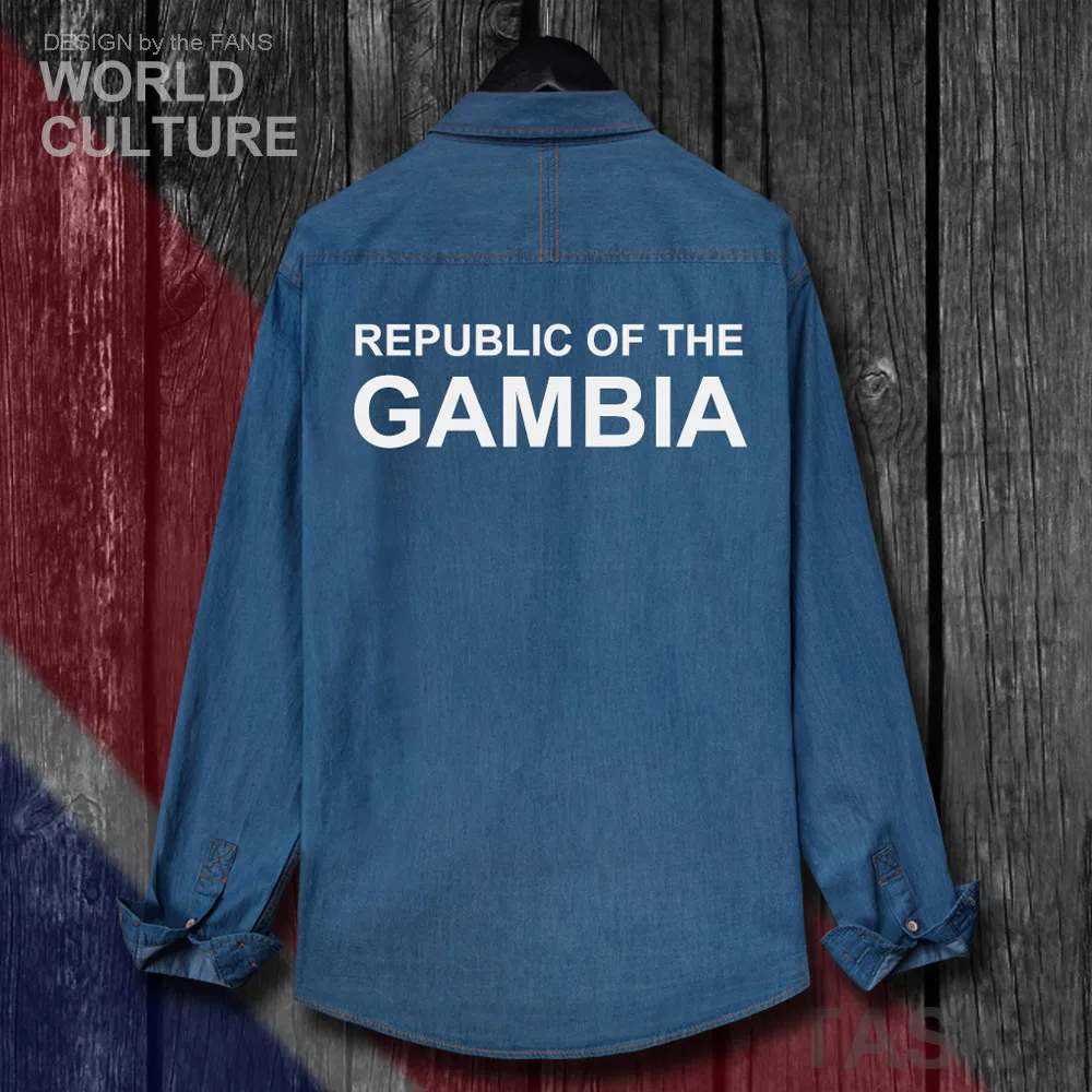 Республика Гамбия GMB Gambian GM новые модные джинсовые рубашки мужские осенние