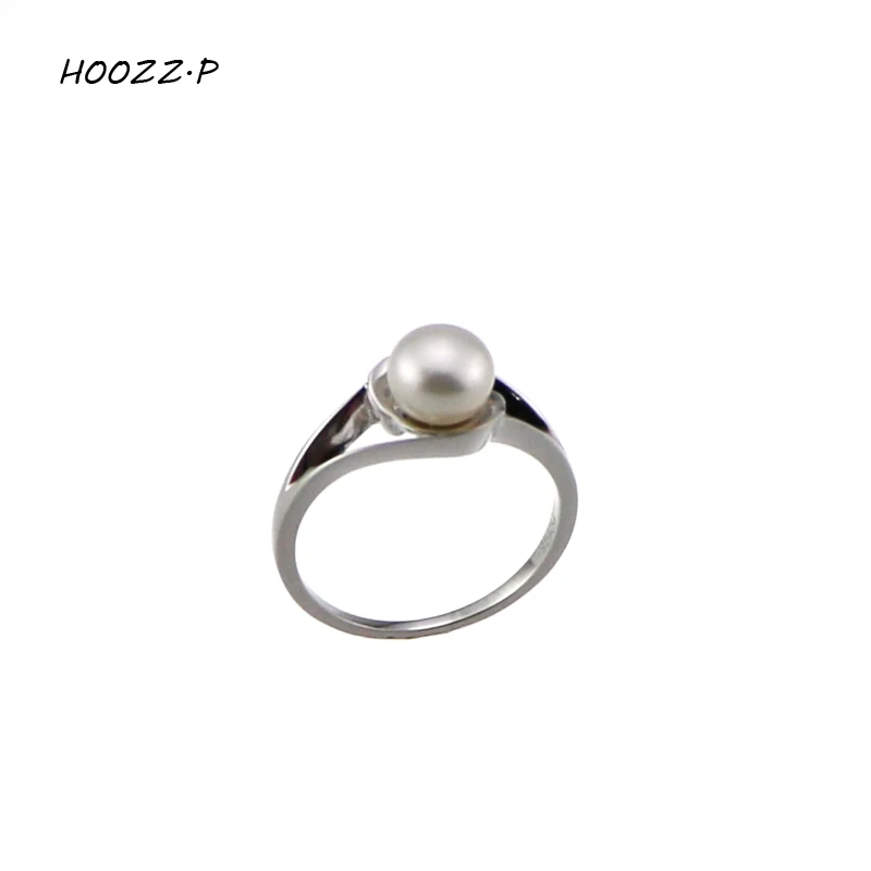 

HOOZZ.P Sterling Silver Ring Black White Pink Lavender AAA 6-7mm Freshwater Cultured pearl Women rings